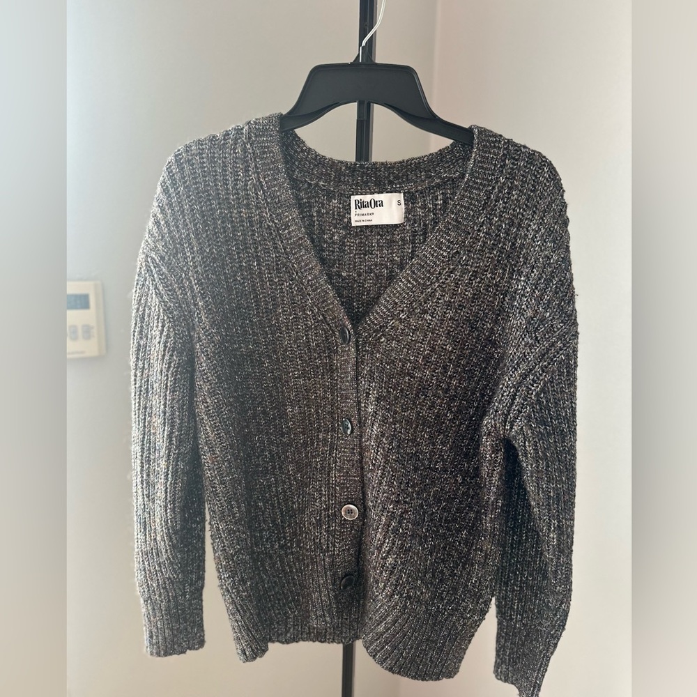 Primark Rita Ora Collab Grey Sparkly Cardigan in Size S